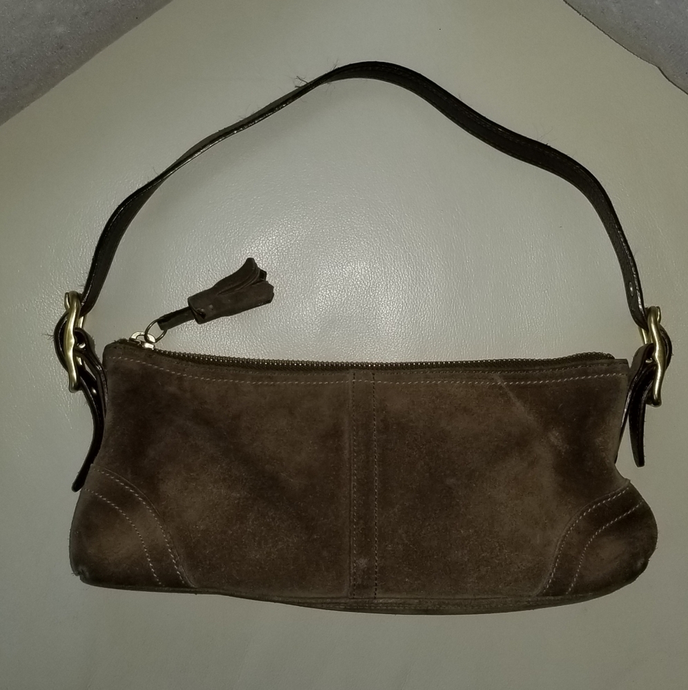 Coach suede mini bag GUC brown
